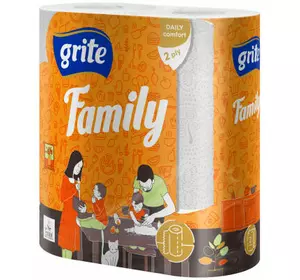 Бумажные полотенца Grite Family 2 слоя 2 рулона (4770023348583)
