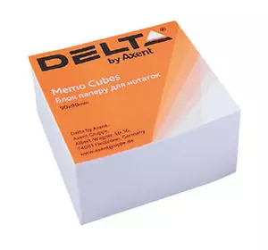 Бумага для заметок Delta by Axent білий 90Х90Х30мм, glued (D8004)