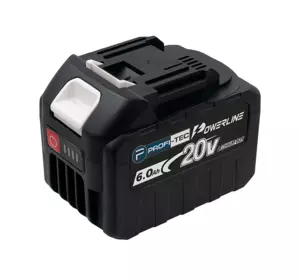 Аккумуляторная батарея PROFI-TEC PT2060 POWERLine : 20V, 5C, 6.0 Ач, с индикатором заряда)