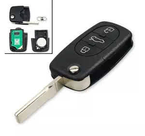 Ключ зажигания, чип ID48 4D0837231A 3 кнопки HU66 для Audi A3 A4 A6 A8 RS4
