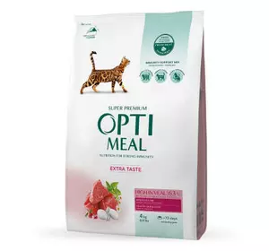 Сухой корм для кошек Optimeal со вкусом телятины 4 кг (4820083906121)