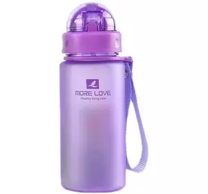 Бутылка для воды Casno 400 мл MX-5028 More Love Фіолетова з соломинкою (MX-5028_Violet)