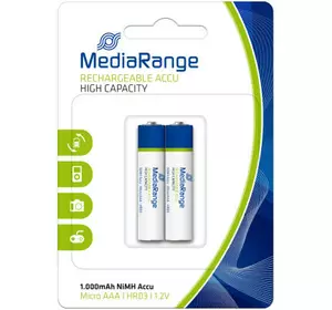 Аккумулятор Mediarange AAA 1000mAh HR03 1.2V NiMH, Micro, Pack 2 (MRBAT122)