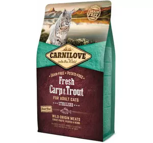 Сухой корм для кошек Carnilove Fresh Carp and Trout Sterilised for Adult cats 2 кг (8595602527441)