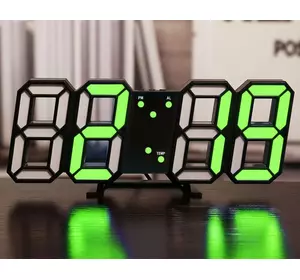Светодиодные цифровые часы Black оclock (зеленые цифры)