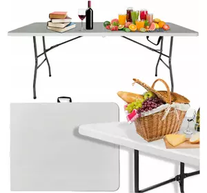 Складаний туристичний стіл для пікніка : 180см, (білий)