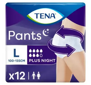 Підгузники для дорослих Tena Pants Plus Night Труси нічні розміри Large 12 шт (7322540839920)