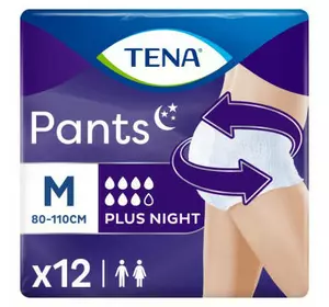 Подгузники для взрослых Tena Pants Plus Night Трусы ночные размер Мedium 12 шт (7322540839913)