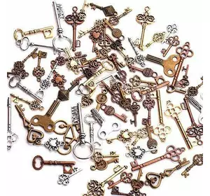 Набір зі 100 металевих підвісок шармів шармиків, ключики