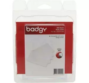 Карточка пластиковая чистая Badgy 0.76 мм Cards Thick, 100шт (CBGC0030W)