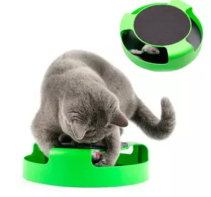 Інтерактивна іграшка з кігтеточкою для котів, мишка в окріп