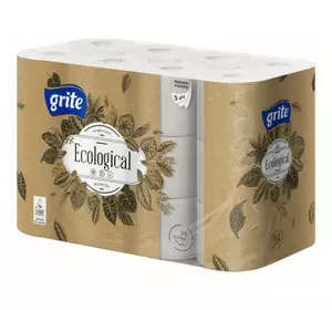 Туалетний папір Grite Ecological Plius 3 шари 24 рулони (4770023350265)