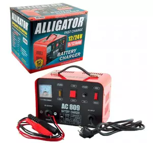 Потужний автомобільний зарядний пристрій для акумулятора Alligator AC-809 : 12/24 V, 20А